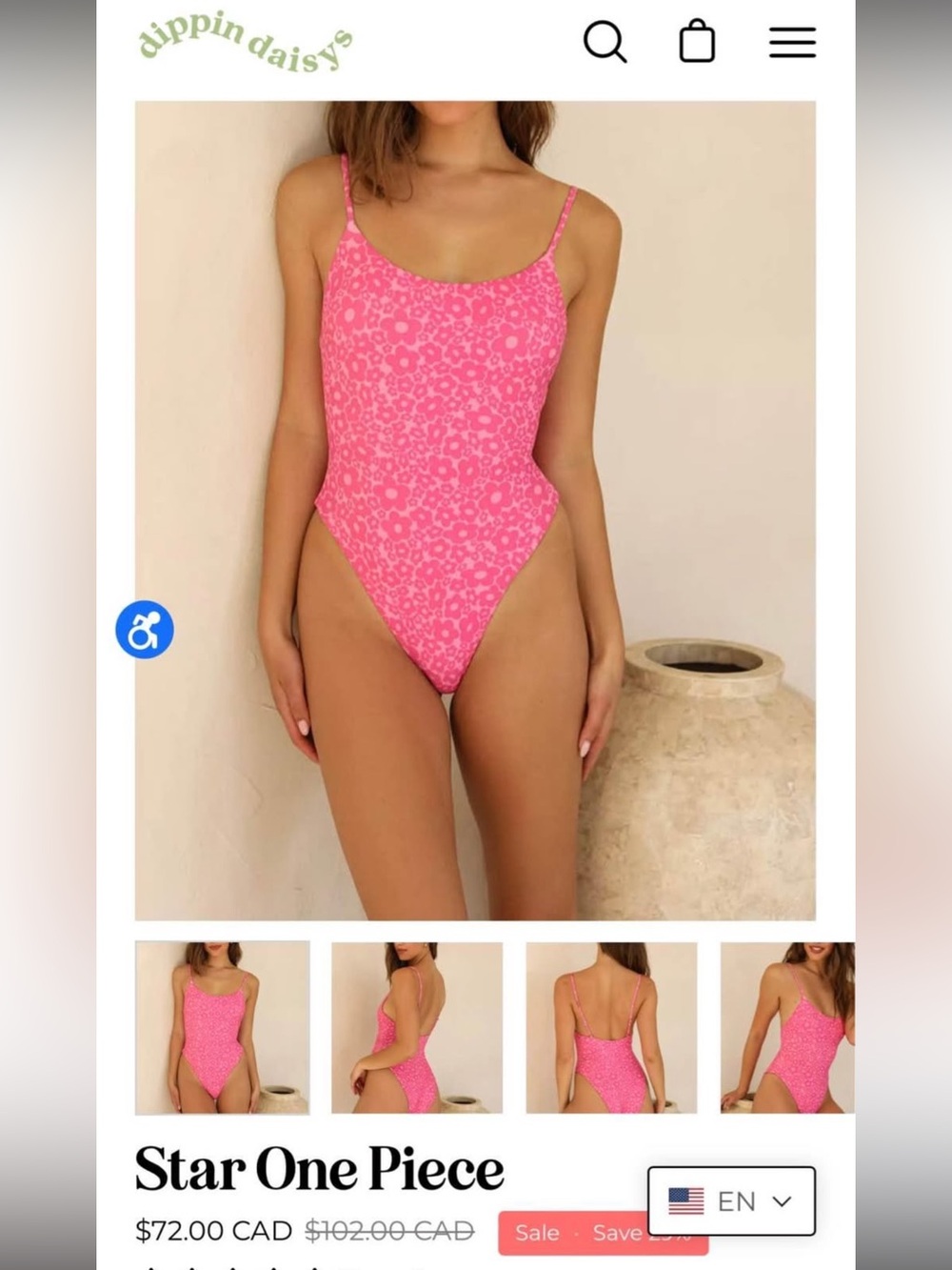 Dippin' Daisy's Pink Floral One Piece Swimsuit